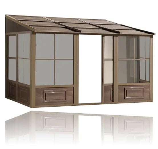 Gazebo Penguin - Florence Sand Wall Mounted Solarium with Metal Roof Gazebo Penguin