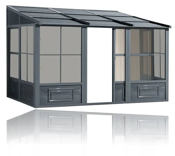 Gazebo Penguin - Florence Slate Wall Mounted Solarium with Metal Roof Gazebo Penguin