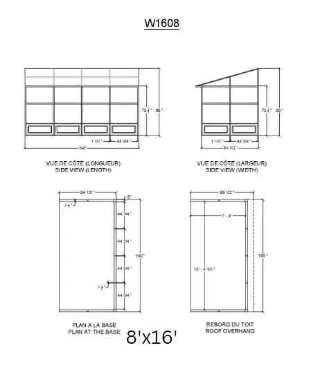 Gazebo Penguin - Florence Slate Wall Mounted Solarium with Metal Roof Gazebo Penguin