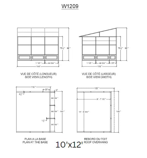 Gazebo Penguin - Florence Slate Wall Mounted Solarium with Metal Roof Gazebo Penguin