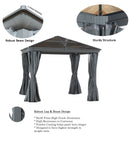 Gazebo Penguin - Venus Brown Gazebo with Polycarbonate Roof Gazebo Penguin