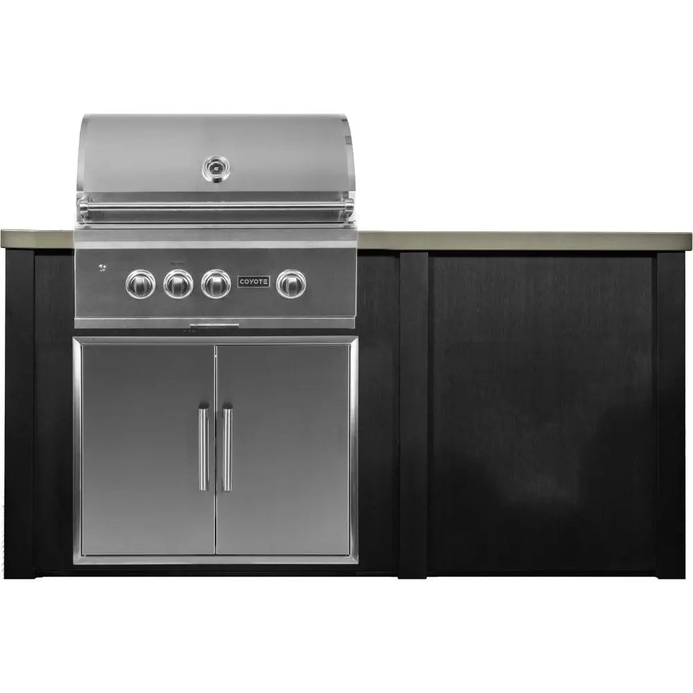 Haven 6 Ft. Outdoor Kitchen Island with Coyote Plain Panel, 30-Inch S-Series Gas grill & Double Access Doors Haven Outdoor