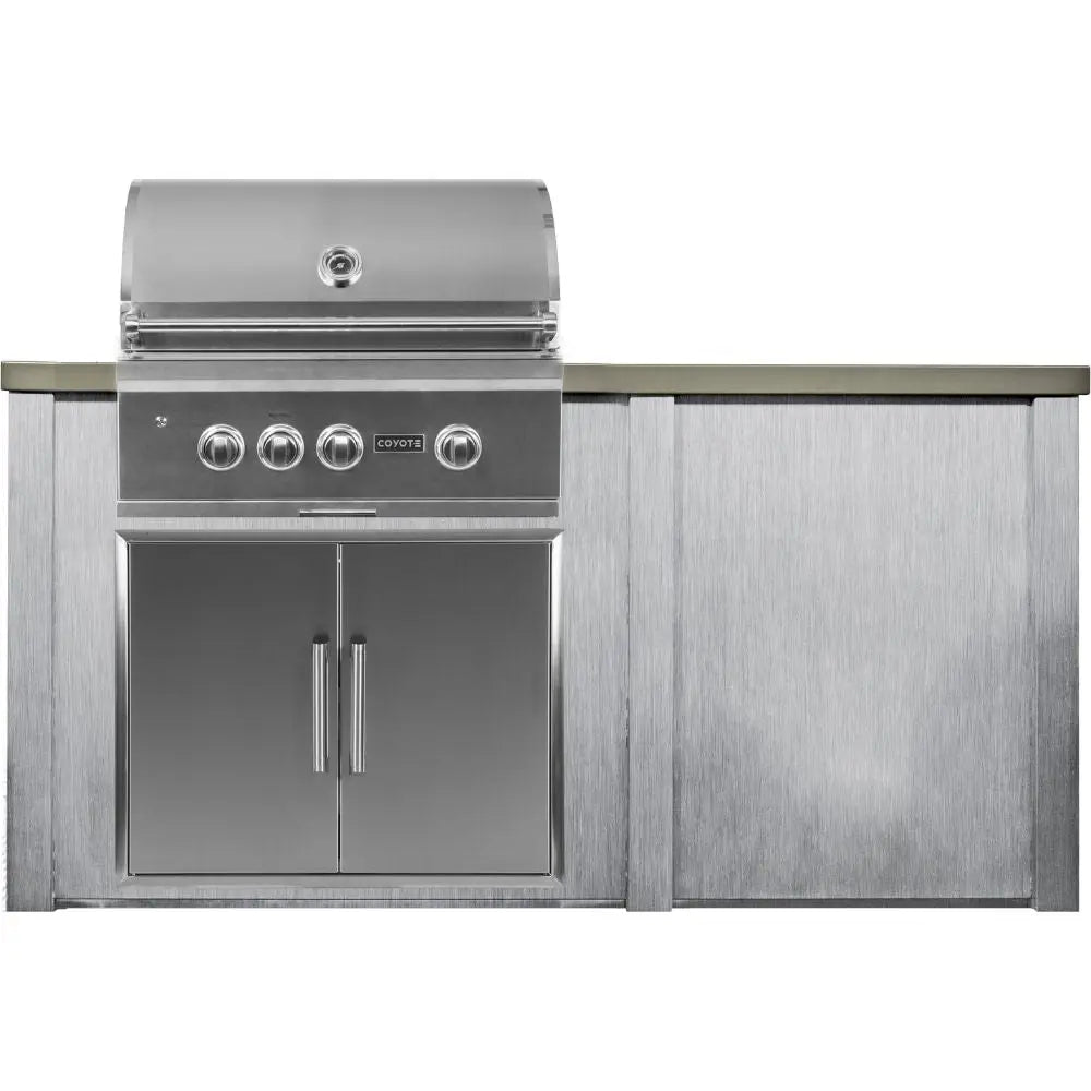 Haven 6 Ft. Outdoor Kitchen Island with Coyote Plain Panel, 30-Inch S-Series Gas grill & Double Access Doors Haven Outdoor