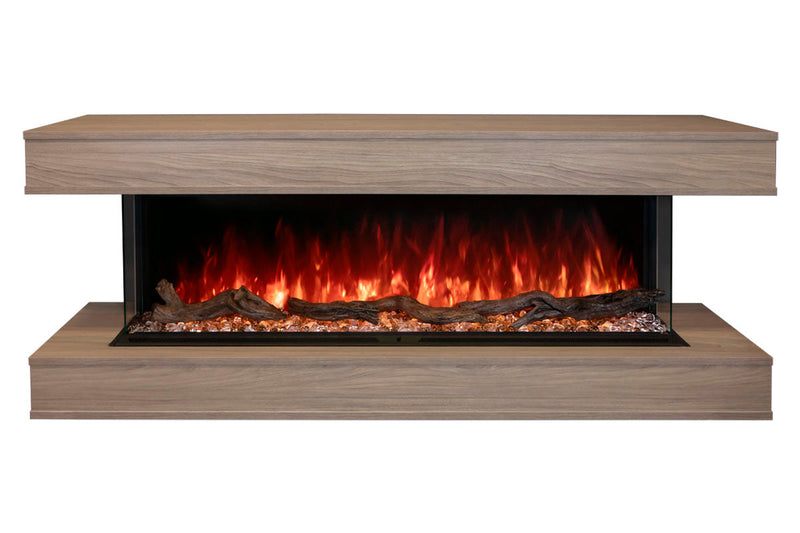 Modern Flames Landscape Pro 70'' Studio Suite Wall Mount Mantel Package | Coastal Sand Modern Flames