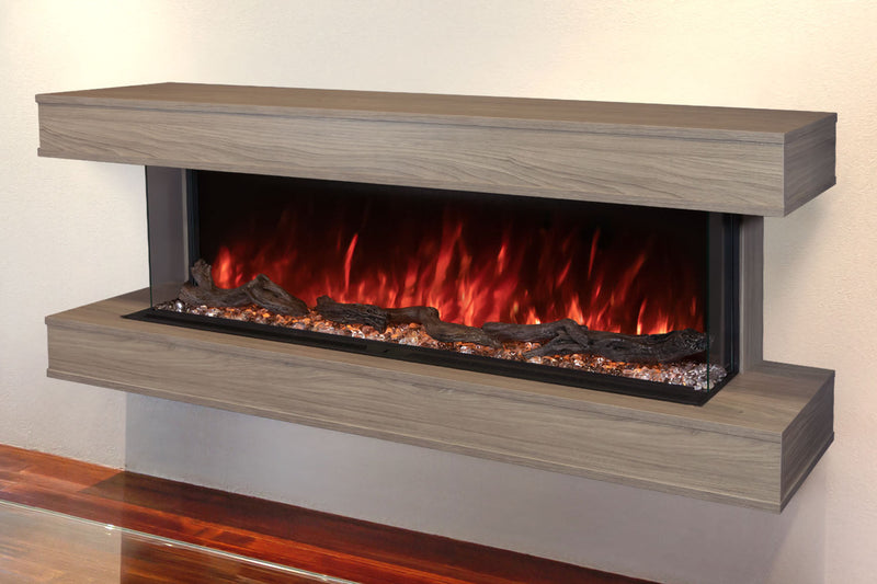 Modern Flames Landscape Pro 70'' Studio Suite Wall Mount Mantel Package | Coastal Sand Modern Flames