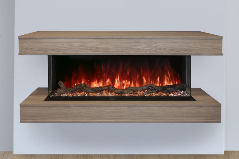 Modern Flames Landscape Pro 70'' Studio Suite Wall Mount Mantel Package | Coastal Sand Modern Flames