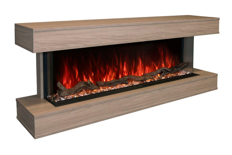 Modern Flames Landscape Pro 70'' Studio Suite Wall Mount Mantel Package | Coastal Sand Modern Flames