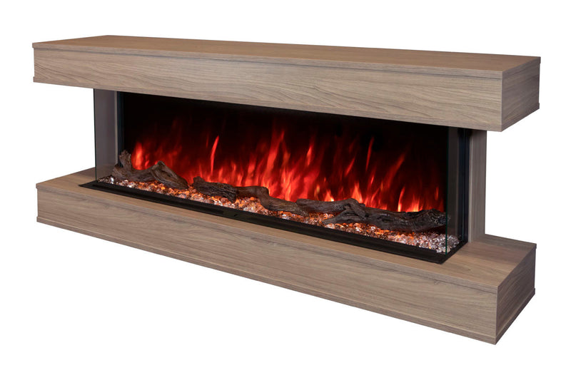 Modern Flames Landscape Pro 70'' Studio Suite Wall Mount Mantel Package | Coastal Sand Modern Flames
