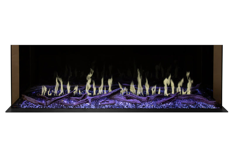 Modern Flames Orion Multi 88'' Heliovision Electric Fireplace Wall Mount Studio Suite | Weathered Walnut - Agent BBQ