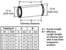 Majestic 48" Chimney Section for SL1100 Series Wood Burning Pipe Majestic