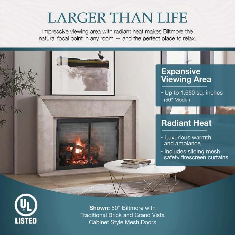 Majestic Biltmore 36" Radiant Wood Burning Fireplace | Majestic SB60, SB60HB Majestic