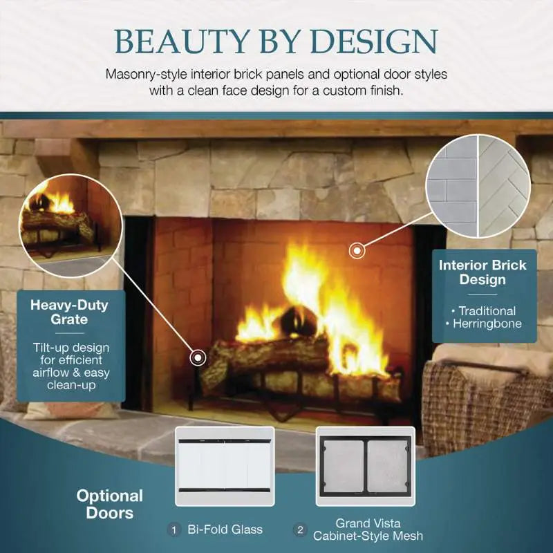 Majestic Biltmore 42" Radiant Wood Burning Fireplace | SB80, SB80HB Majestic