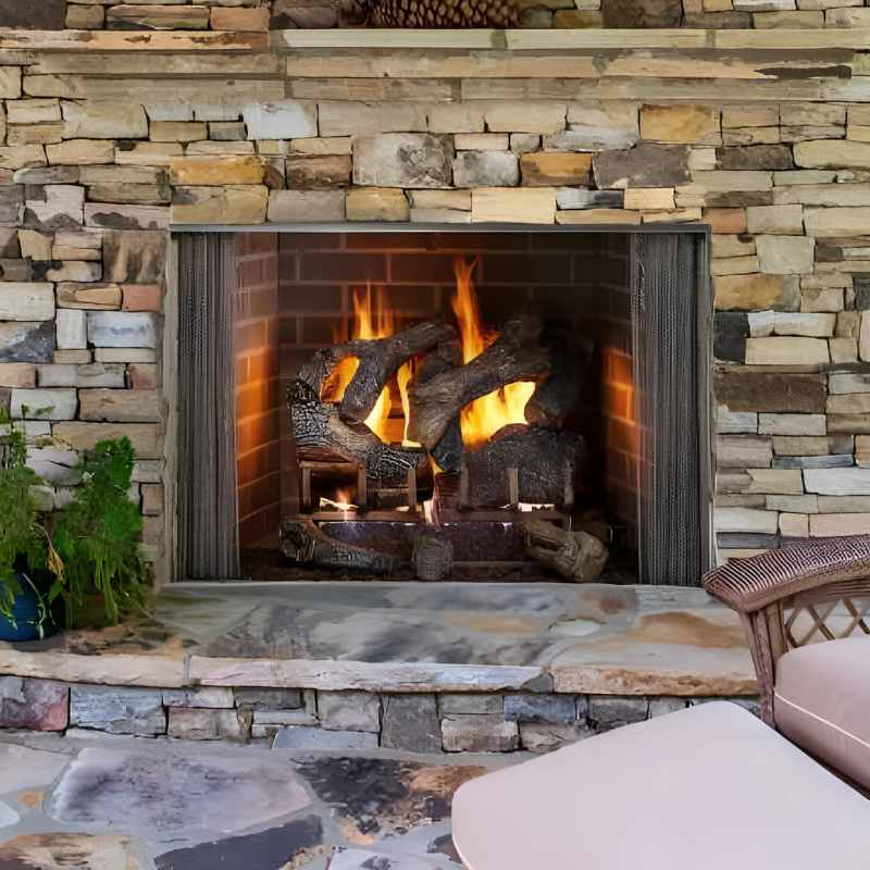 Majestic Cottagewood 36-Inch Outdoor Wood Burning Fireplace Majestic
