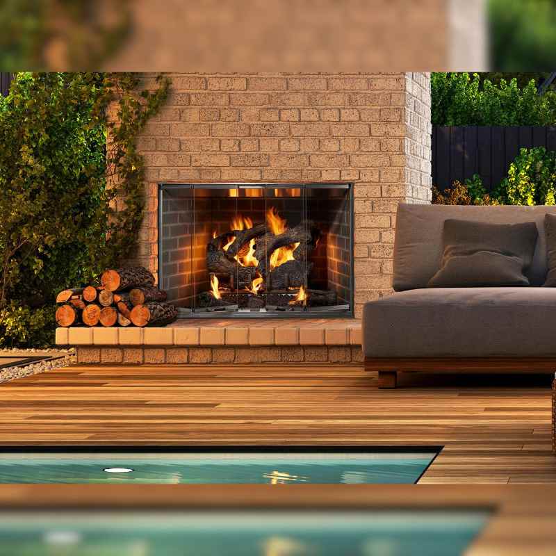 Majestic Cottagewood 42-Inch Outdoor Wood Burning Fireplace Majestic