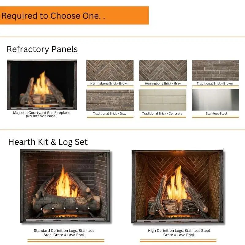 Majestic Courtyard 42-Inch Outdoor Vent Free Gas Fireplace Majestic