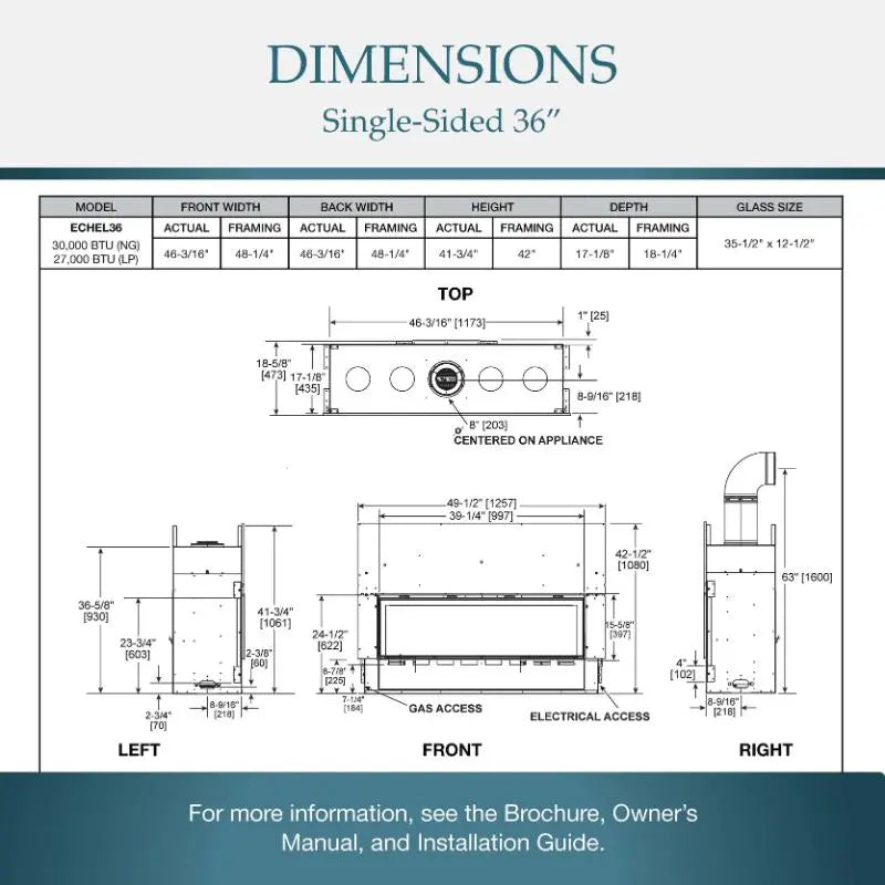 Majestic Echelon II 36" Linear Direct Vent Gas Fireplace | ECHEL36IN Majestic