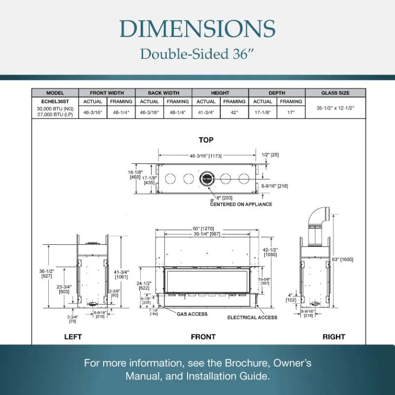Majestic Echelon II 36" See Through Linear Direct Vent Gas Fireplace | ECHEL36ST Majestic