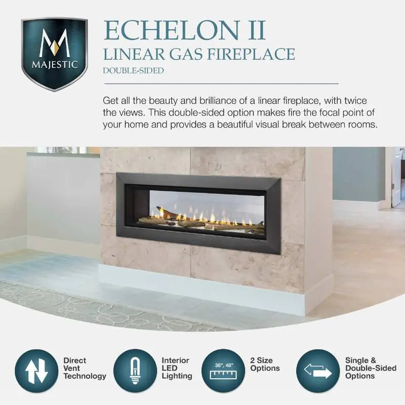 Majestic Echelon II 48" See Through Linear Direct Vent Gas Fireplace | ECHEL48ST Majestic
