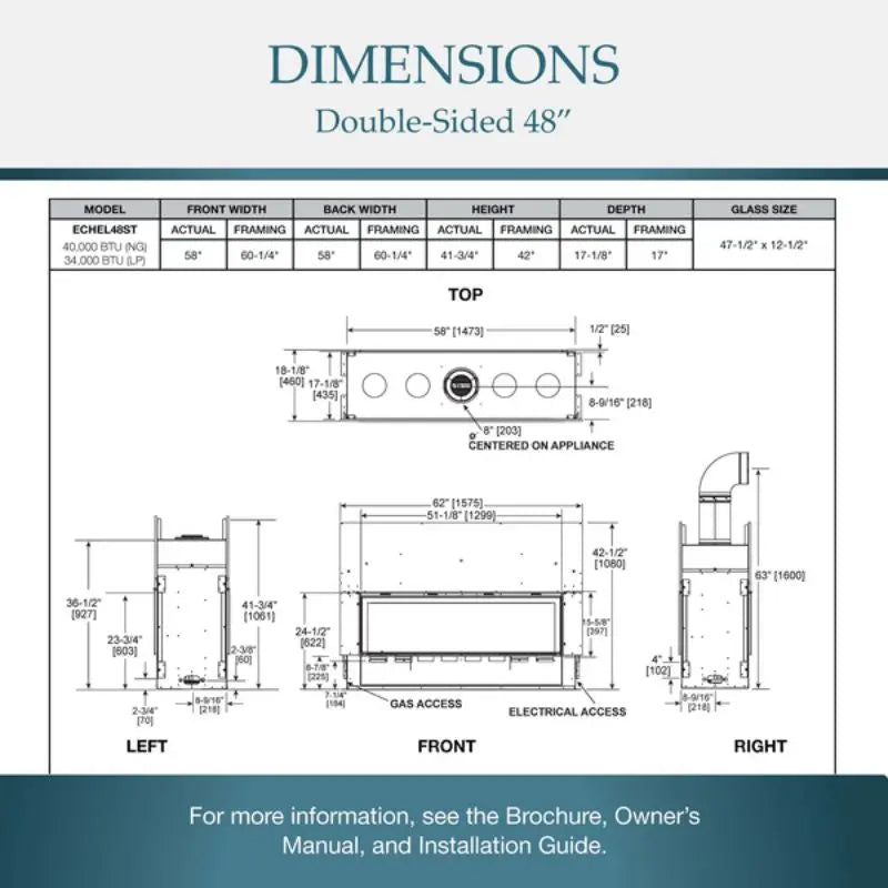 Majestic Echelon II 48" See Through Linear Direct Vent Gas Fireplace | ECHEL48ST Majestic