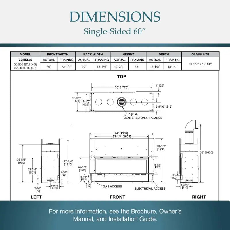 Majestic Echelon II 60" Linear Direct Vent Gas Fireplace | ECHEL60IN Majestic