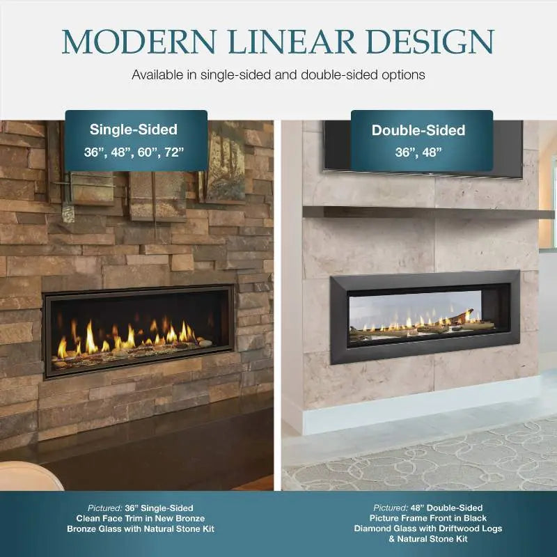 Majestic Echelon II 72" Linear Direct Vent Gas Fireplace | ECHEL72IN Majestic