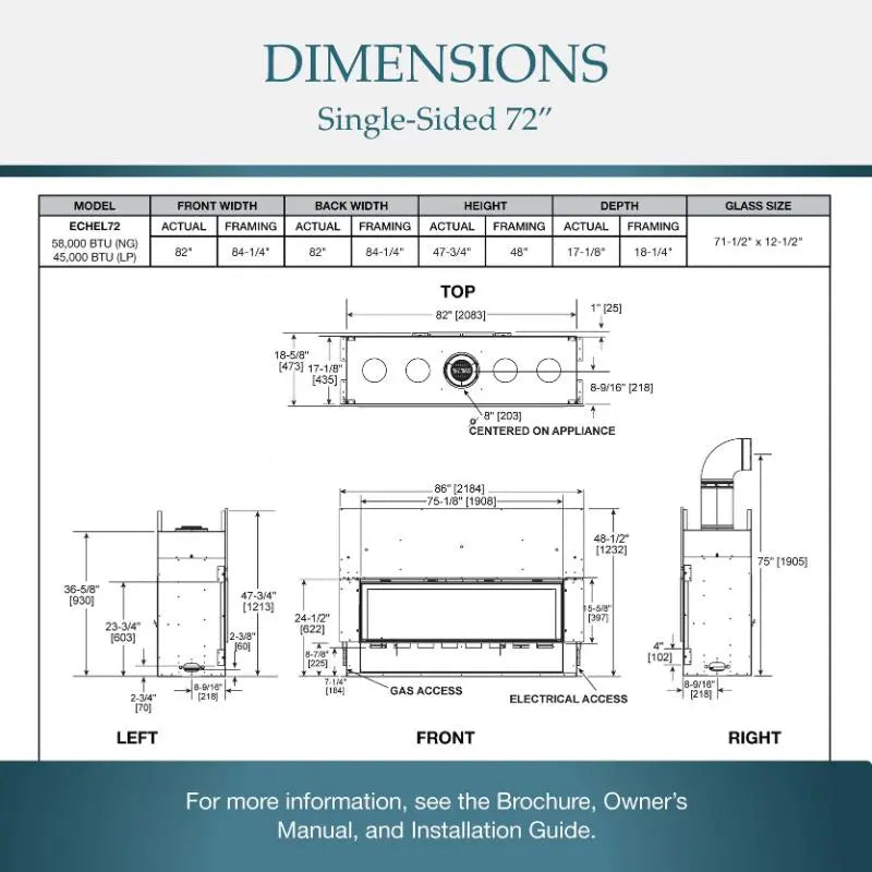 Majestic Echelon II 72" Linear Direct Vent Gas Fireplace | ECHEL72IN Majestic