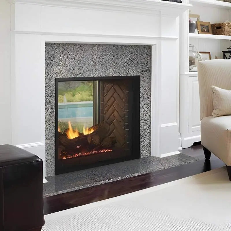 Majestic Fortress 36-Inch Indoor/Outdoor See Thru Vent Free Gas Fireplace Majestic