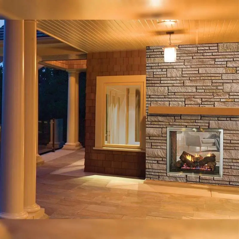 Majestic Fortress 36-Inch Indoor/Outdoor See Thru Vent Free Gas Fireplace Majestic