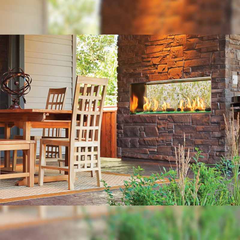Majestic Lanai 48-Inch See Thru Outdoor Linear Vent Free Gas Fireplace Majestic