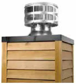 Majestic Round Termination Cap with Storm Collar for SL1100 Series Wood Burning Pipe Majestic