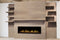 Modern Flames Allwood Fireplace Media Wall in Coastal Sand | 60'' Orion Slim Heliovision Electric Fireplace Modern Flames