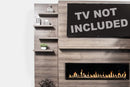 Modern Flames Allwood Fireplace Media Wall in Coastal Sand | 60'' Orion Slim Heliovision Electric Fireplace Modern Flames