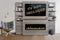 Modern Flames Allwood Fireplace Media Wall in Driftwood Gray | 60'' Orion Slim Heliovision Electric Fireplace Modern Flames