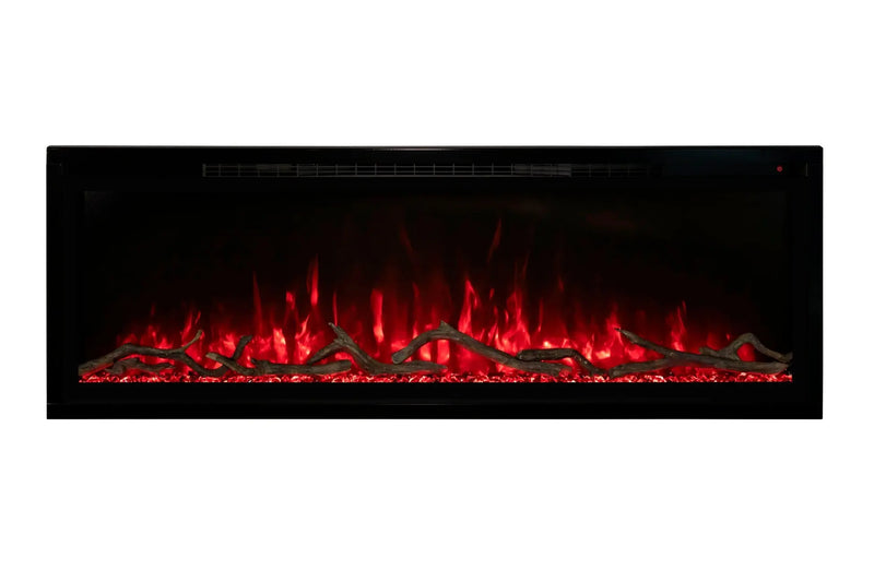 Modern Flames Allwood Fireplace Media Wall in Driftwood Gray | 60'' Spectrum Electric Fireplace Modern Flames
