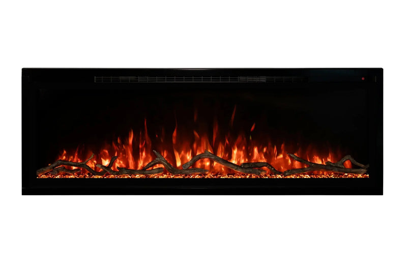 Modern Flames Allwood Fireplace Media Wall in Driftwood Gray | 60'' Spectrum Electric Fireplace Modern Flames