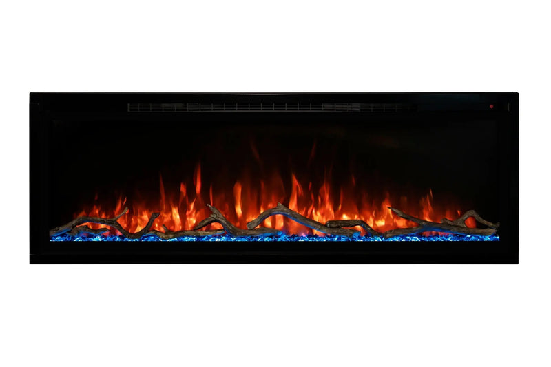 Modern Flames Allwood Fireplace Media Wall in Driftwood Gray | 60'' Spectrum Electric Fireplace Modern Flames