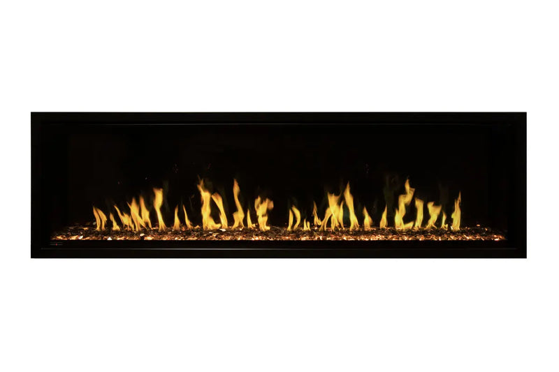 Modern Flames Allwood Fireplace Media Wall in Weathered Walnut | 60'' Orion Slim Heliovision Electric Fireplace Modern Flames