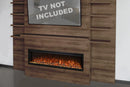 Modern Flames Allwood Fireplace Media Wall in Weathered Walnut | 60'' Spectrum Electric Fireplace Modern Flames