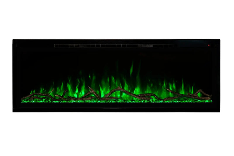 Modern Flames Allwood Fireplace Media Wall in Weathered Walnut | 60'' Spectrum Electric Fireplace Modern Flames
