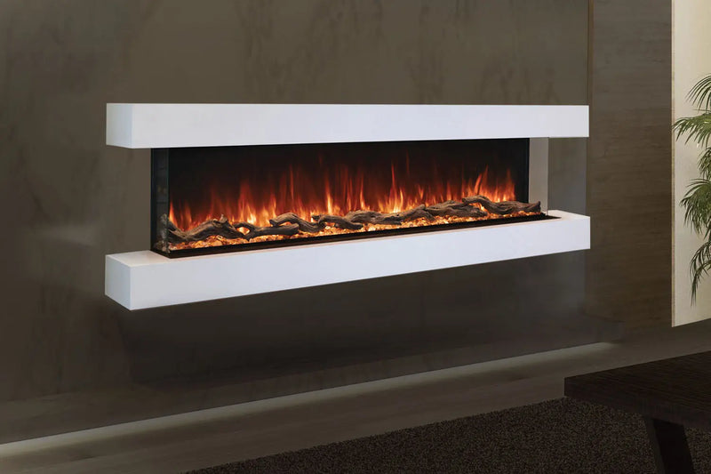Modern Flames Landscape Pro 58'' Electric Fireplace Wall Mount Studio Suite | White Ready to Paint Modern Flames