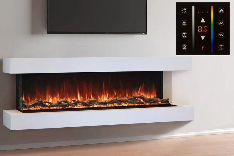 Modern Flames Landscape Pro 58'' Electric Fireplace Wall Mount Studio Suite | White Ready to Paint Modern Flames