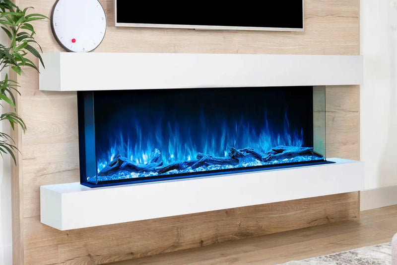 Modern Flames Landscape Pro 58'' Electric Fireplace Wall Mount Studio Suite | White Ready to Paint Modern Flames