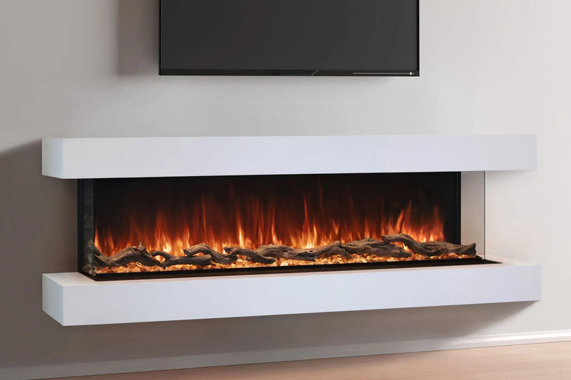 Modern Flames Landscape Pro 70'' Electric Fireplace Wall Mount Studio Suite | White Ready to Paint Modern Flames