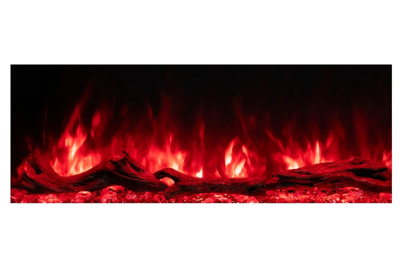 Modern Flames Landscape Pro 70'' Studio Suite Wall Mount Mantel Package | Weathered Walnut Modern Flames
