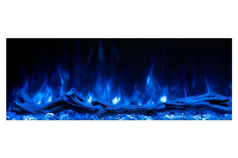 Modern Flames Landscape Pro 82'' Studio Suite Wall Mount Mantel Package | Weathered Walnut Modern Flames