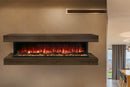 Modern Flames Landscape Pro 82'' Studio Suite Wall Mount Mantel Package | Weathered Walnut Modern Flames