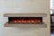 Modern Flames Landscape Pro 94'' Studio Suite Wall Mount Mantel Package | Coastal Sand Modern Flames