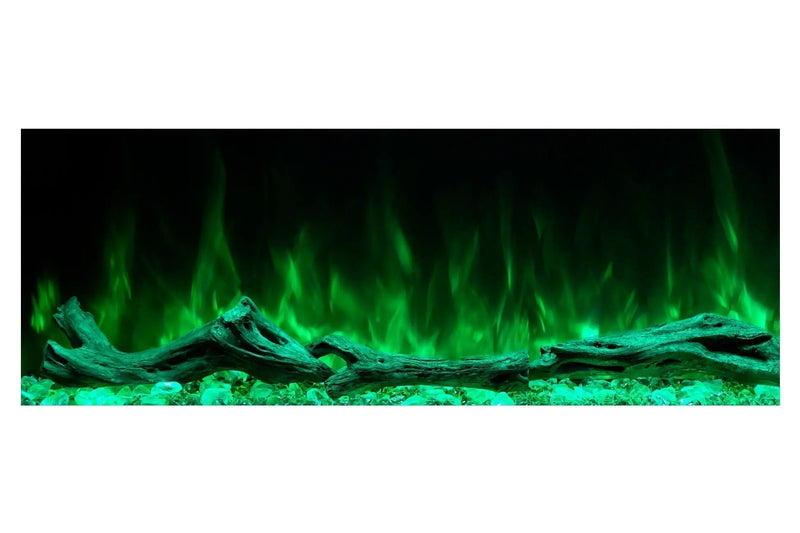 Modern Flames Landscape Pro 94'' Studio Suite Wall Mount Mantel Package | Weathered Walnut Modern Flames