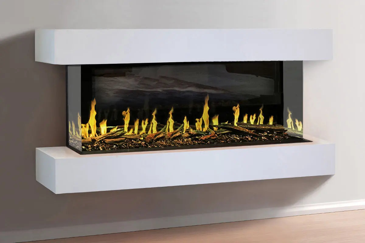 Modern Flames Orion Multi 73'' Heliovision Electric Fireplace Wall Mount Studio Suite | White Ready to Paint - Agent BBQ