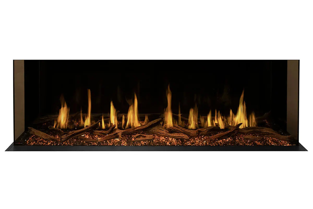 Modern Flames Orion Multi 88'' Heliovision Electric Fireplace Wall Mount Studio Suite | Driftwood Gray - Agent BBQ